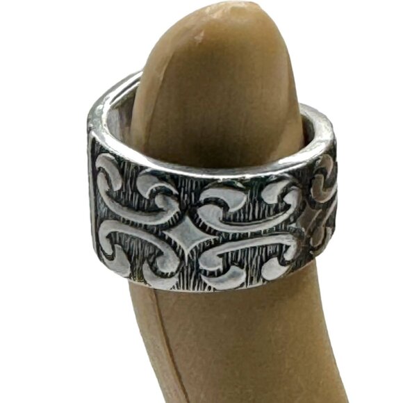 Roger's Co Casa Vista Artisan Spoon Open Ring Size 7 Vintage Stainless Steel - Picture 3 of 13